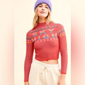 BDG Sky High Jacquard Cropped Sweater